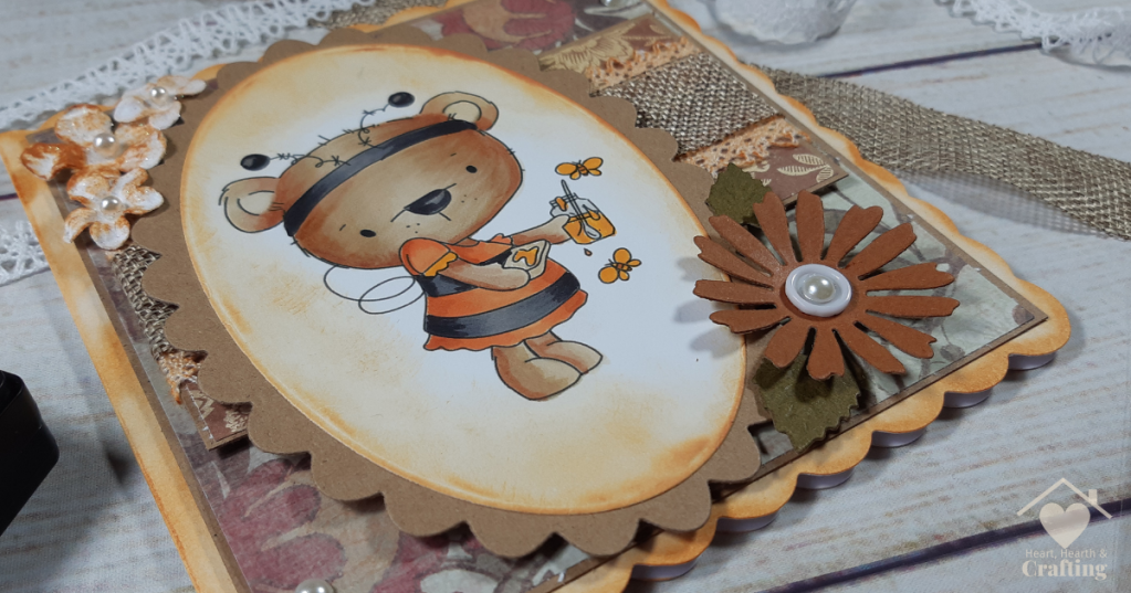 Polkadoodles Bella Bear Bee Costume Handmade Card [Step by Step Card Making Tutorial]